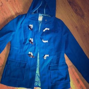 Blue Hooded Peacoat